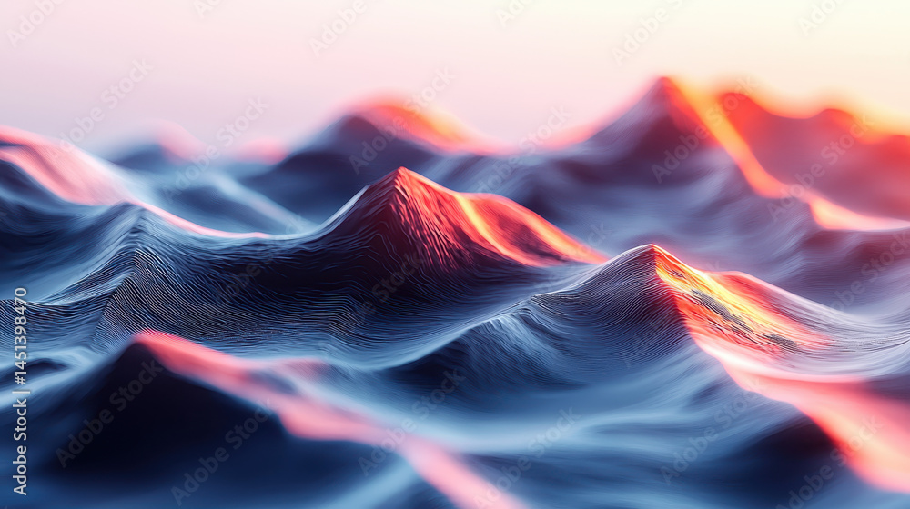 Poster a compelling 3d background showing realistic waves in 4k with a side angle view, presenting visually
