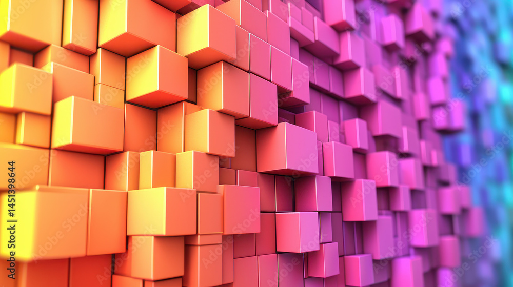 Poster abstract 3d background showcases a realistic 4k display of vibrant color combinations from side angl