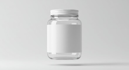 Glass Jar with Label and White Lid