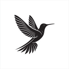Minimalist Hummingbird Silhouette