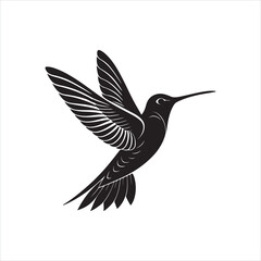 Minimalist Hummingbird Silhouette