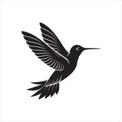 Minimalist Hummingbird Silhouette