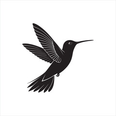 Minimalist Hummingbird Silhouette