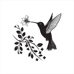 Minimalist Hummingbird Silhouette