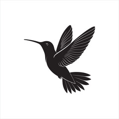 Minimalist Hummingbird Silhouette