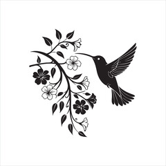Minimalist Hummingbird Silhouette