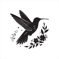 Minimalist Hummingbird Silhouette