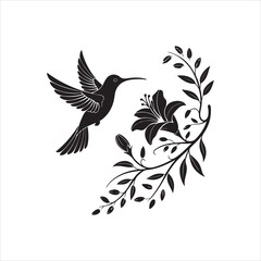 Minimalist Hummingbird Silhouette