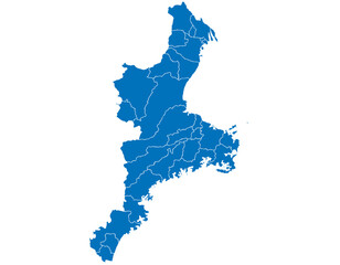 三重県　地図　ブルー　イラスト © 酢漬け きゅうりの