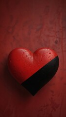 Anarchist Heart Symbol on Red