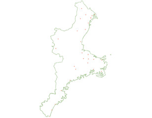 三重県　地図　白　斑点　イラスト