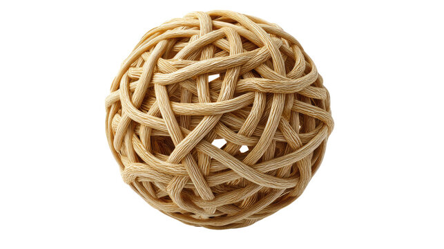 Intricate Rattan Ball: A close-up shot captures the beautiful weave of a rattan ball, its natural texture and spherical form evoking a sense of craftsmanship and cultural heritage. 