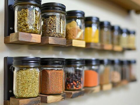 Spice Jars on Rack - Powered by Adobe