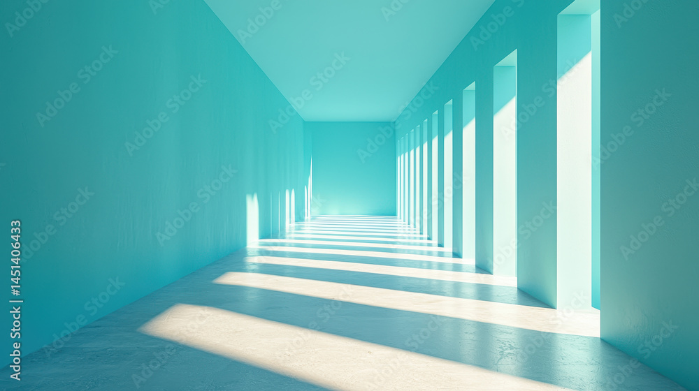 Aufkleber realistic 4k 3d visuals reveal a captivating side angle of an abstract architectural background, cre