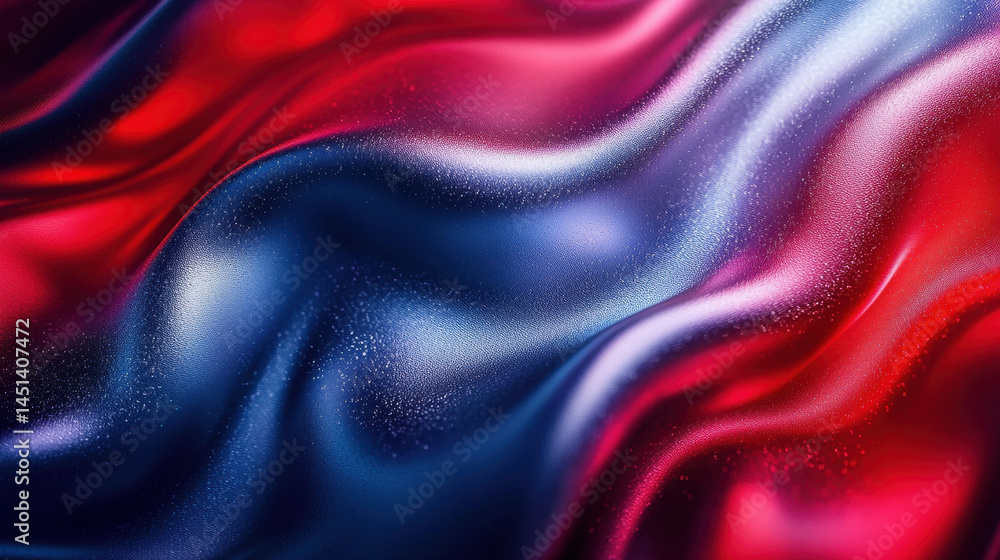 Aufkleber realistic 4k abstract 3d background with flowing waves in red and blue, showcasing a side angle and 