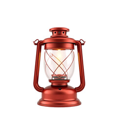 Red Vintage Lantern on Transparent Background