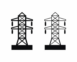 Power Line icon silhouette vector illustration