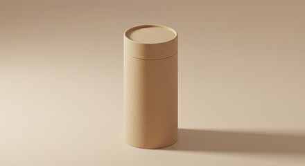 Paper Tube on Plain Background
