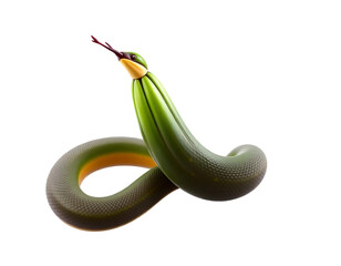 Obraz premium Surreal Snake with Apple Head in 3D Render