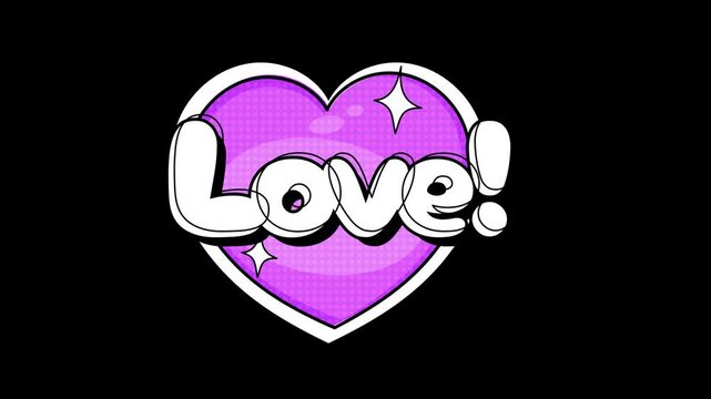 love sticker. heart sticker. love sticker in comic style. simple love heart icon. concept for valentine's day.sticker for valentines day, affection, marriage, wedding, anniversary.