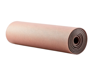Rolled up pink yoga mat for fitness and exercise