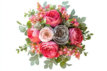 Obraz premium Vibrant floral bouquet arrangement in pastel shades.