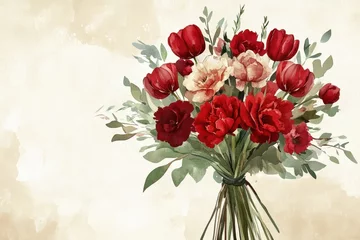 Elegant floral bouquet, rendered in watercolor style.