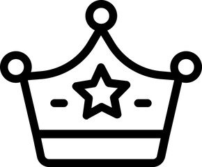 Crown With Star Icon Design Symbol