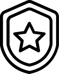A star in a shield vector icon