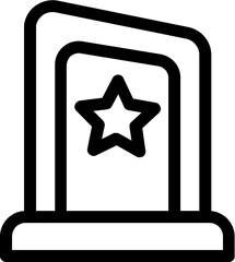 Winner  symbol  star of achievement line icon