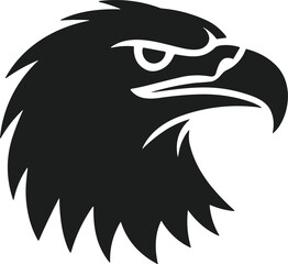 Fierce Bald Eagle Head Silhouette – Patriotic USA Vector for Independence Day