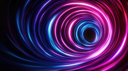 glowing neon vortex of swirling particles creates mesmerizing futuristic tunnel effect