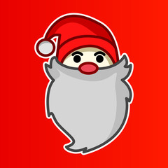 santa claus cartoon with red background 