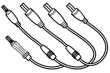 Coaxial Cables Structure Line Art