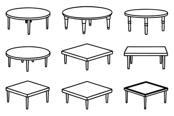 Coffee table Vintage Look Line art
