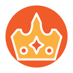 Medieval Crown Vector Glyph Two Colors Icon Design