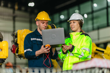 Fototapeta premium Robotic Technician Performing Safety Maintenance.
