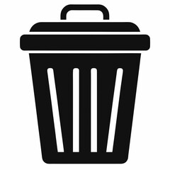 Trash Can icon silhouette vector illustration