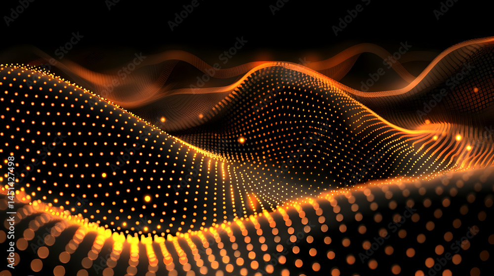 Aufkleber abstract digital design of glowing, undulating patterns.