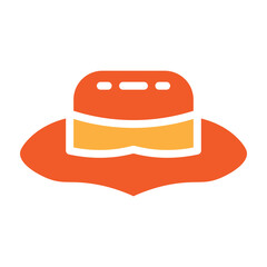 Fedora Hat Vector Glyph Two Colors Icon Design