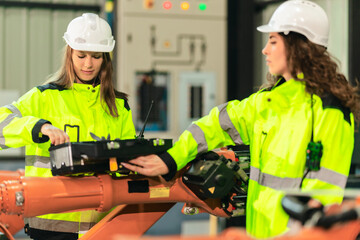 Robotic Technician Performing Safety Maintenance.