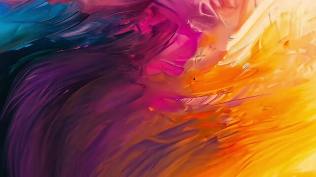 A captivating abstract impressionist painting showcasing vibrant colors and fluid shapes. The hand-drawn elements and dry brush technique create a textured, dynamic visual experience.