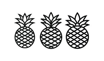 Fototapeta premium pineapple vector illustration set