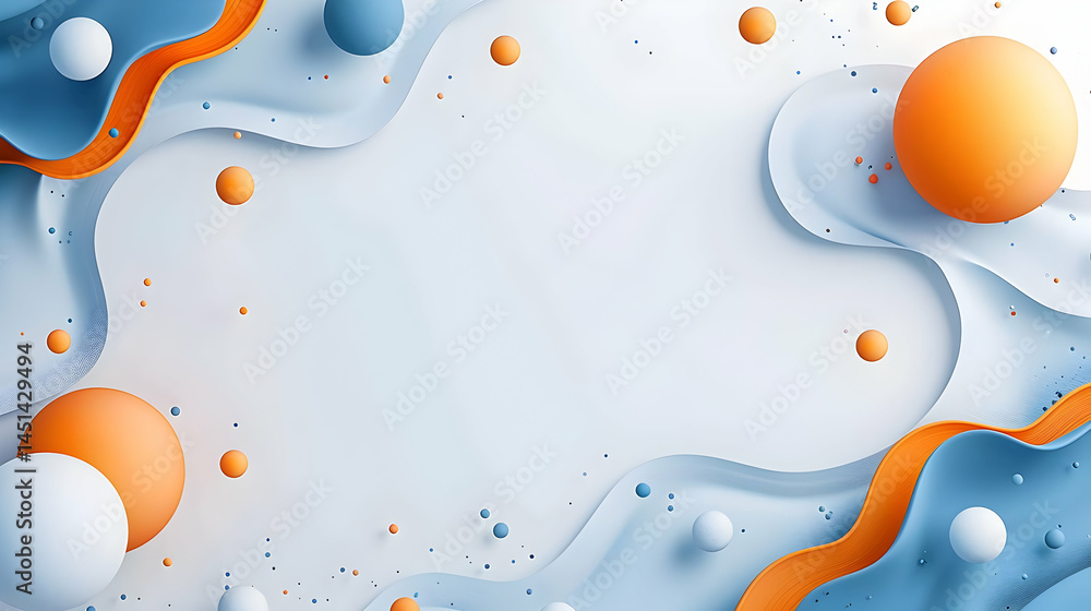 Poster abstract design with colorful, layered shapes and smooth forms.