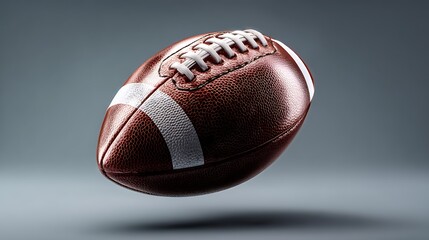 American football isolated mockup on white background high detail sports equipment cutout vertical football image for minimalist promo