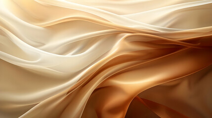 Fototapeta premium Elegant folds of silk fabric in warm tones.