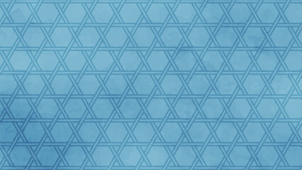 Fototapeta premium 和の背景 青色の籠目文様パターン