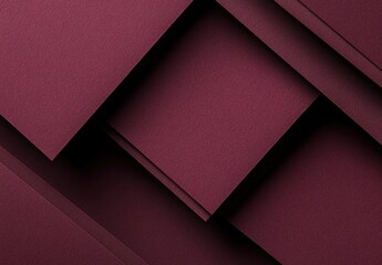 Abstract geometric pattern of deep burgundy rectangles and slanted planes.  Intricate overlapping shapes create a sense of depth and dimension