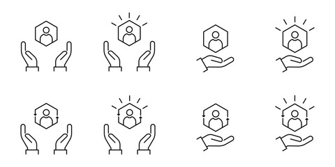 Customer care Icon set. Customer care symbol for web design and mobile app. Customer care line logo. Vector illustration.