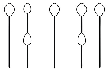 Cotton swabs beauty Line art